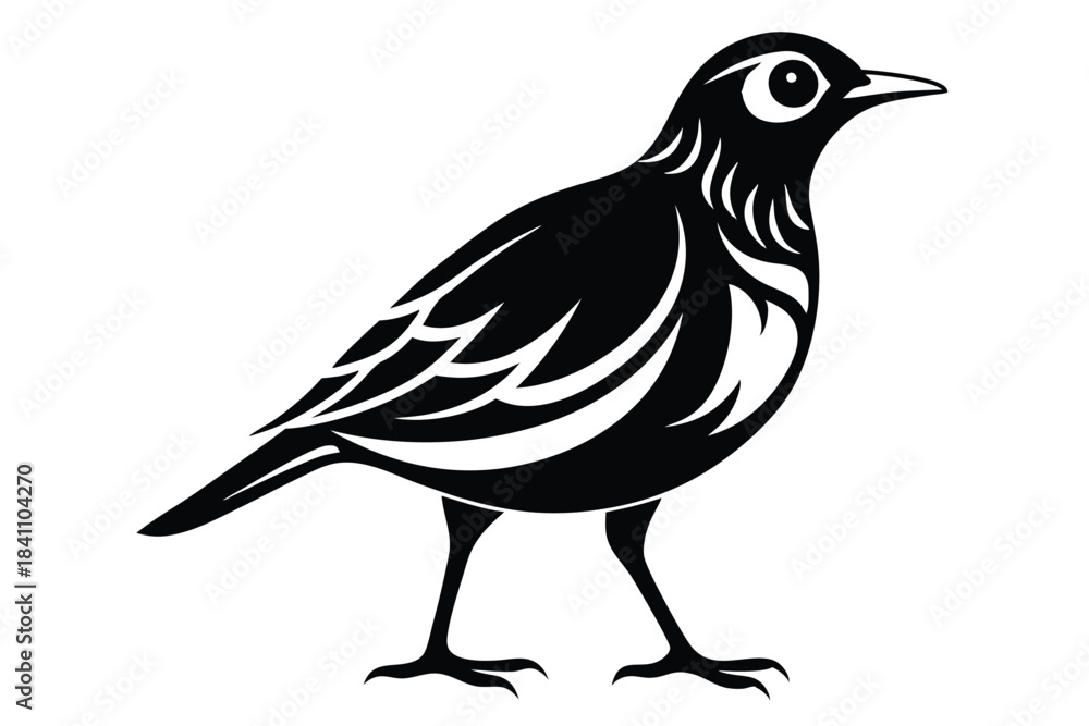 Obraz premium lark silhouette line art vector illustration with a white background