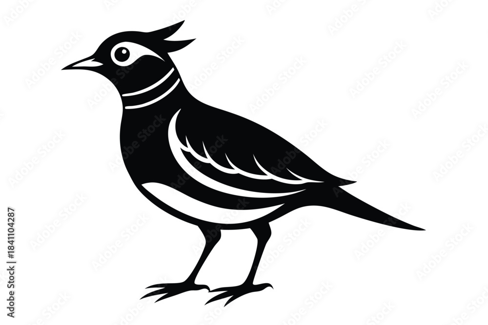 Naklejka premium lark silhouette line art vector illustration with a white background