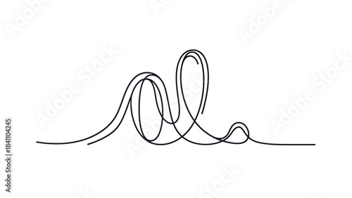 Abstract Rollercoaster Art Vector Illustration on White Background