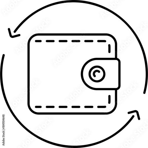 Line Art Wallet Cashback Icon