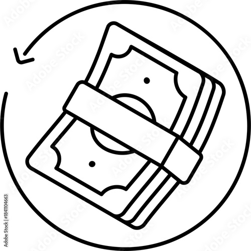 Line Art Money Rebate Icon
