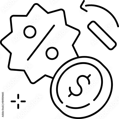 Line Art Promo Cashback Icon