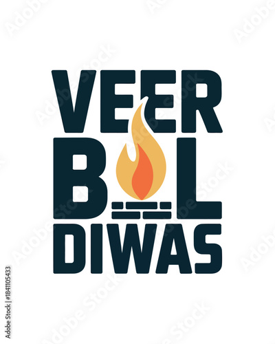 Veer Bal Diwas with Fire and Bold Typography