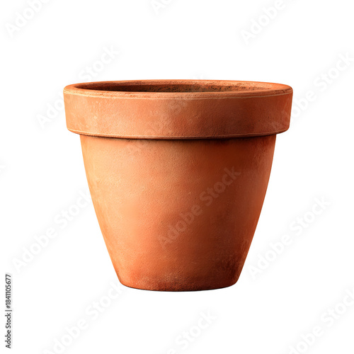 Classic Terracotta Pot Isolated on White Background for Home Decor