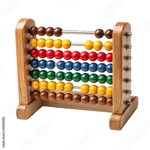 Vintage Wooden Abacus with Numbers Displayed in Isolated Background