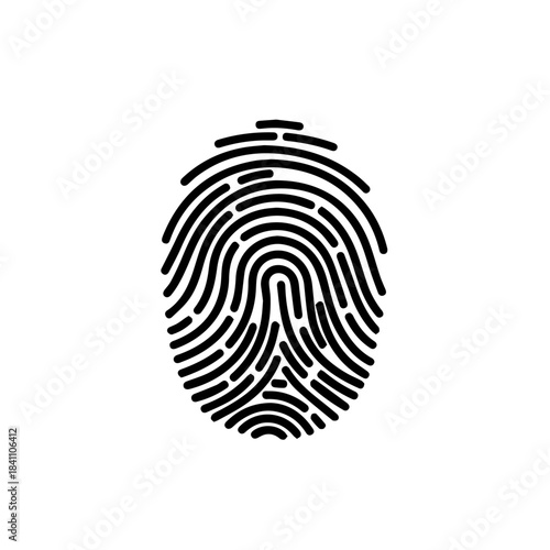 Fingerprint: A unique fingerprint, a symbol of identity and individuality, stands prominently. Showing detailed pattern.