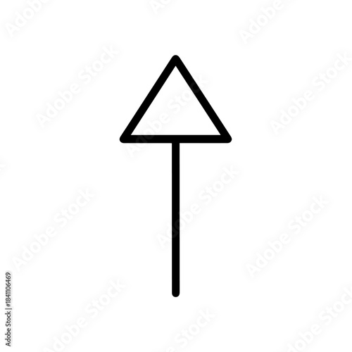 Arrow Symbol: An upward-pointing arrow, a universal symbol of direction, progress, and ascent. This minimalist design is perfect for conveying movement and guidance.