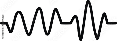 Linear Brainwave Icon Set  Alpha, Beta, Gamma, Delta, and Theta Patterns