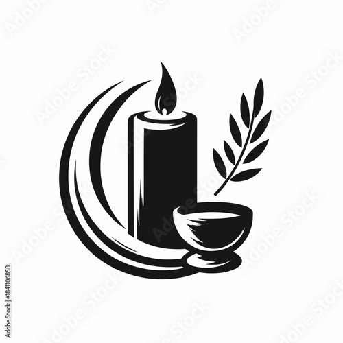 Silhouette of a Religious candle 