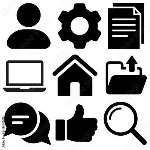 web icons set - Office & Work Tools Line Icon Set