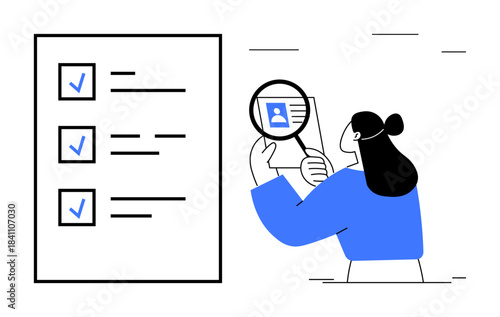 Identity verification concept. Identity verification in hiring, online security, or background check processes. Identity verification ensures accuracy, fraud prevention, and data authenticity