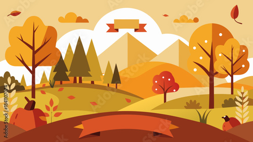 Autumn season banner with colorful falling leaves