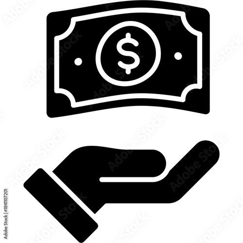 Glyph Solid Cash Offer Icon