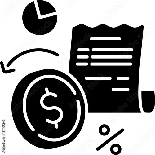 Glyph Solid Purchase Rebate Icon