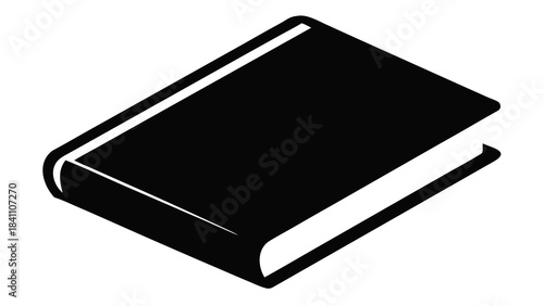 Simple black silhouette of a closed book