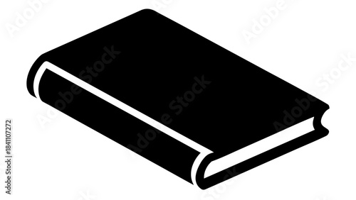 Simple black silhouette of a closed book