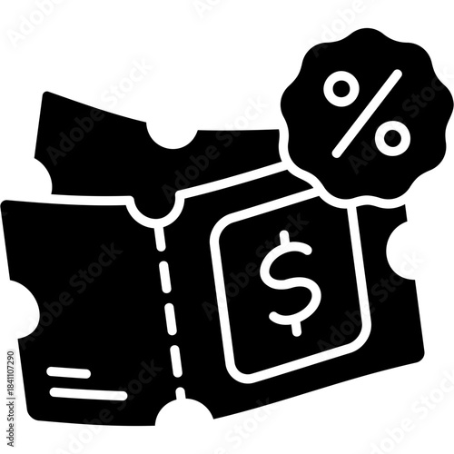 Glyph Solid Cash Voucher Icon