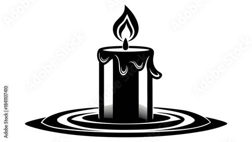 burning candle on a white background