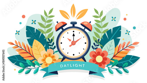 clock with autumn leaves