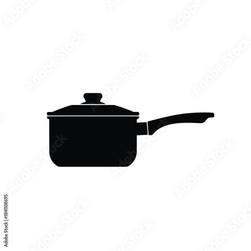 Saucepan with Lid Black Icon