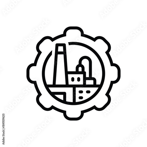 Black line icon for enterprise emblem