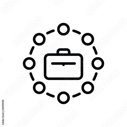 Black line icon for boundless business