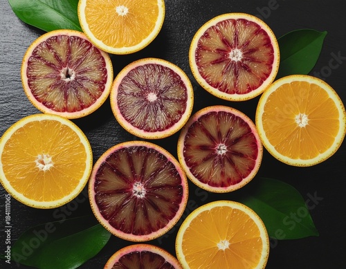 Seasonal winter citrus fruit flat lay
