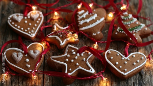 Gingerbread Cookies Decorated for Festive Holiday Celebrations