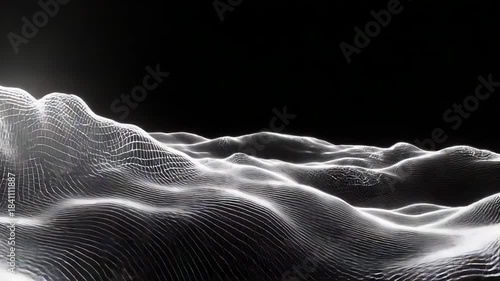 Dynamic digital landscape showing wave network technology