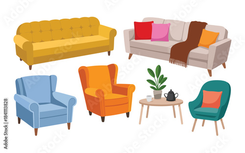 living room interior with furniture