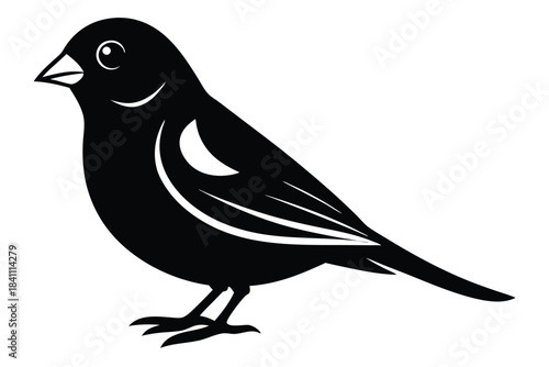 canary silhouette line art vector illustration with a white background