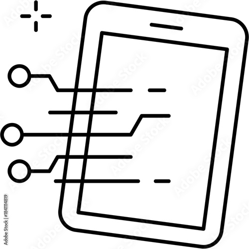 Line Art Digital Phone Icon