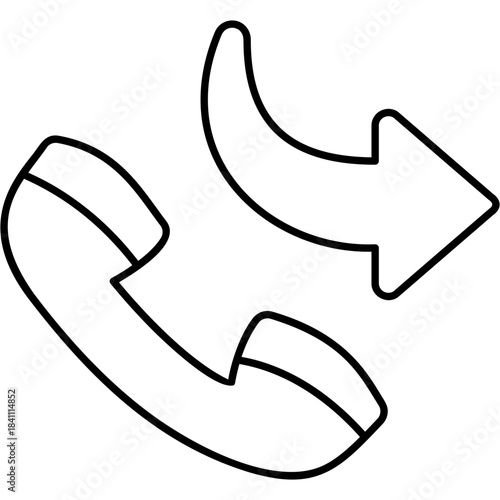 Line Art Call Forwarding Icon