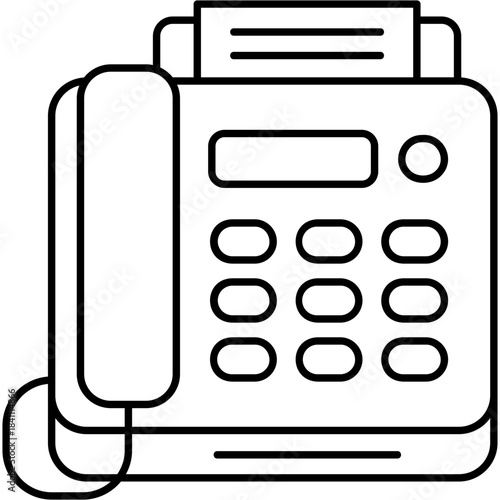 Line Art Fax Machine Icon