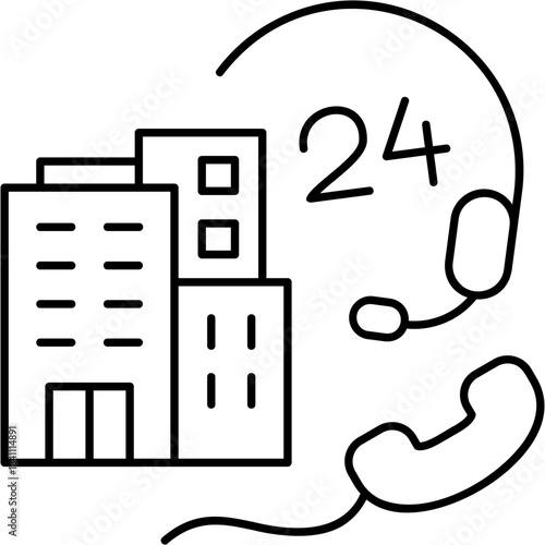 Line Art Company Hotline Icon