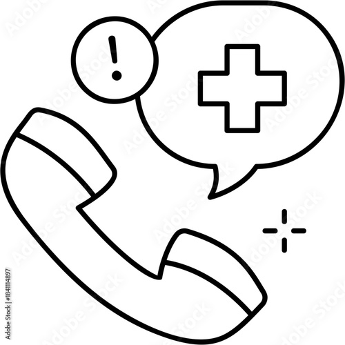 Line Art Emergency Call Icon