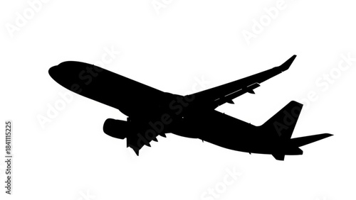 Silhouette of a commercial airplane taking off