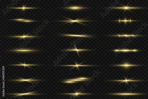 Radiant yellow streak glows with smooth edges and subtle sparkle pulses. Sleek luminous path conveys motion and vitality. Yellow line vector.