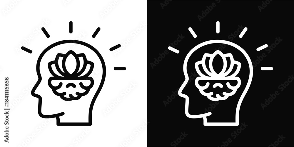 Fototapeta premium Stress Relief Icon White And Black Background Style