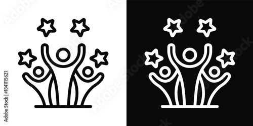 Leadership Icon White And Black Background Style