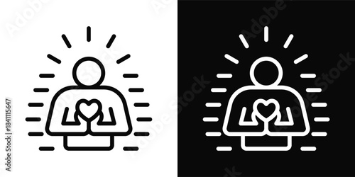 Humility Icon White And Black Background Style