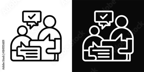 Assertiveness Icon White And Black Background Style