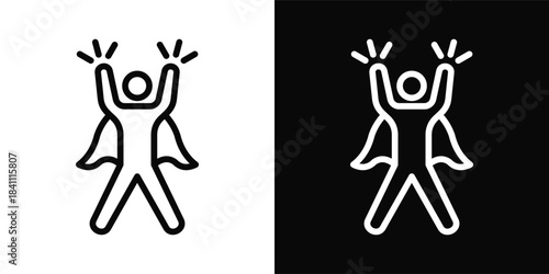 Empowerment Icon White And Black Background Style