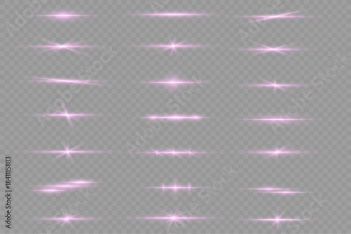 Radiant pink neon line emits smooth luminous streaks with subtle shimmer highlights. Sleek flowing path enhances visual depth. Pink line Vector