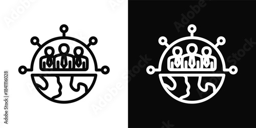 Cultural Sensitivity Icon White And Black Background Style
