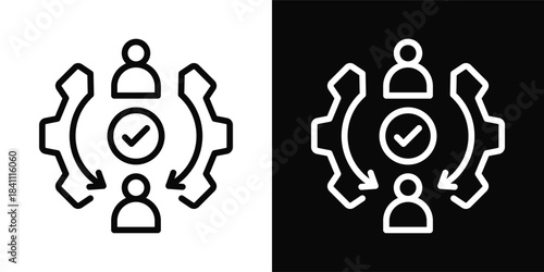 Delegation Icon White And Black Background Style