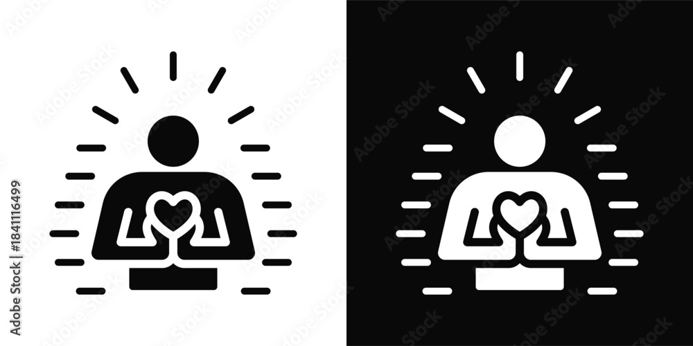 Fototapeta premium Humility Icon White And Black Background Style