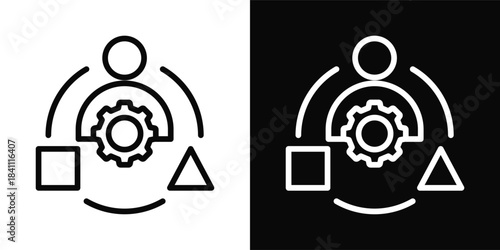 Adaptation Icon White And Black Background Style