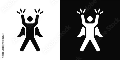 Empowerment Icon White And Black Background Style