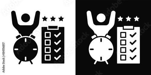 Self Disciplined Icon White And Black Background Style
